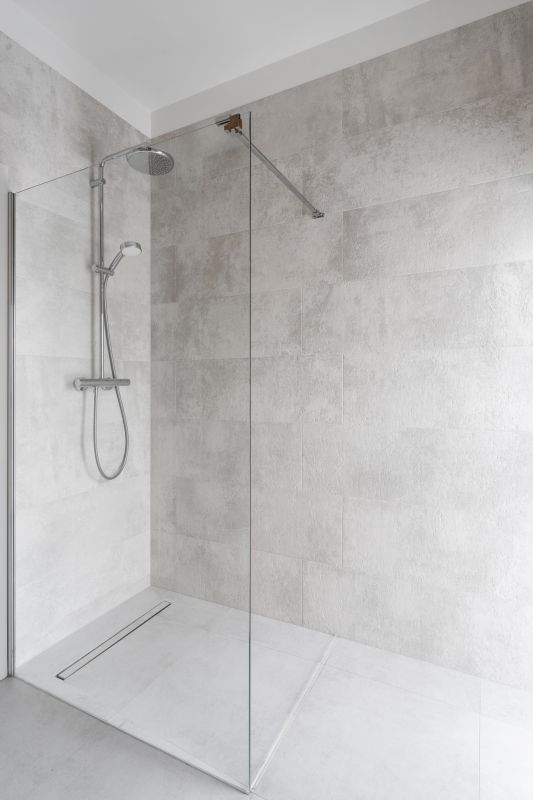 Open Shower with Rainfall Showerhead